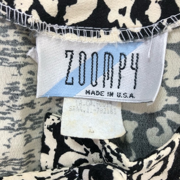 Zoompy vintage black & white peasant dress. Size L - Picture 7 of 8